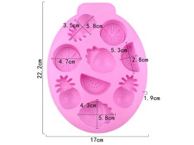Molde silicona 9 frutas surtidas